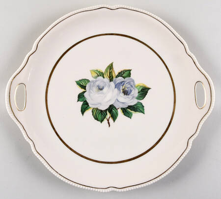York Rose Handled Cake Plate by Castleton (USA)