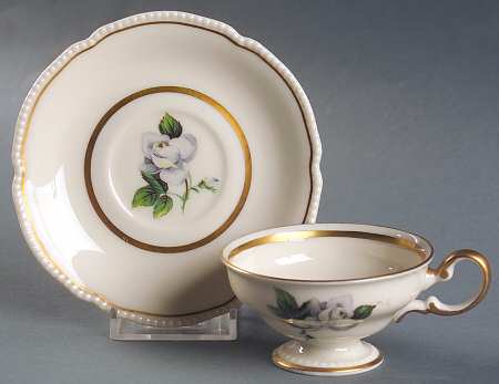 York Rose Footed Demitasse Cup & Saucer Set