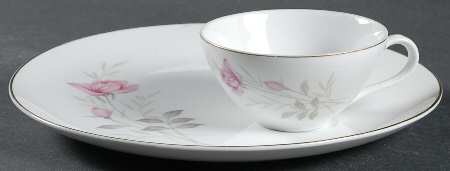 American Rose Snack Plate & Cup Set