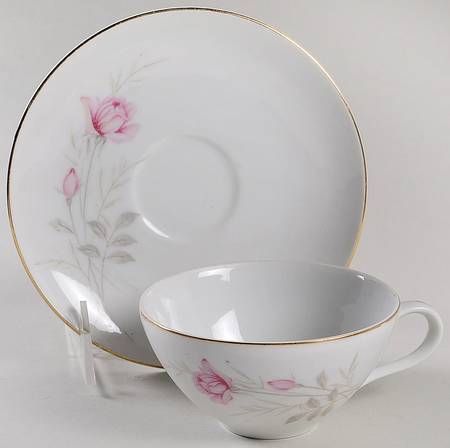 American Rose Flat Cup & Saucer Set
