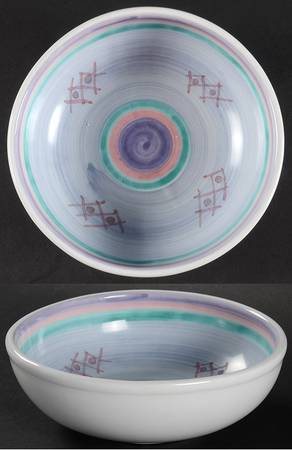 Marina (Blue&Lavender) Coupe Cereal Bowl