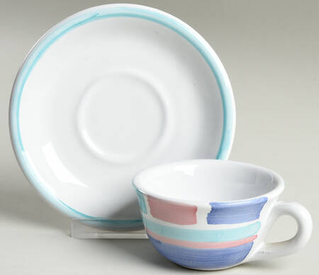 Color Blocks Flat Demitasse Cup & Saucer Set