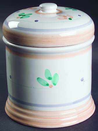 Peach Garland Medium Canister & Lid