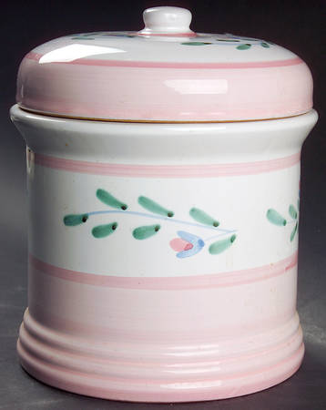 Pink Garland Medium Canister & Lid