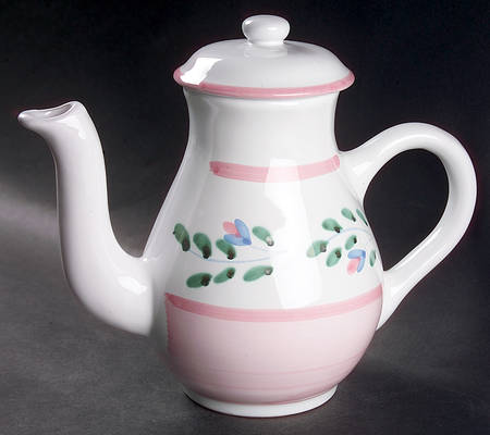 Pink Garland Coffee Pot & Lid