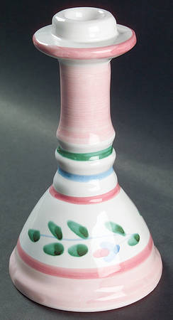 Pink Garland 7" Candlestick
