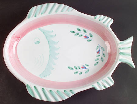 Pink Garland 15" Fish Platter