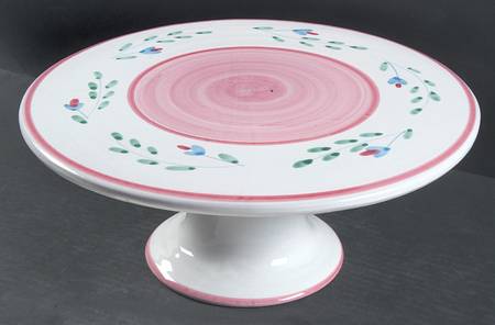 Pink Garland 12" Diameter Pedestal Cake Stand