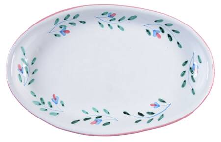 Pink Garland 13" Oval Serving Platter