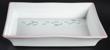 Pink Garland 13"  Rectangular Baker