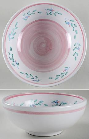 Pink Garland 12" Large Salad Serving Bowl