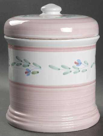 Pink Garland Cookie Jar & Lid