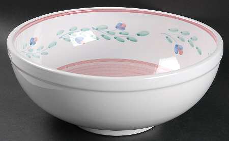 Pink Garland 13" Large Salad Serving Bowl