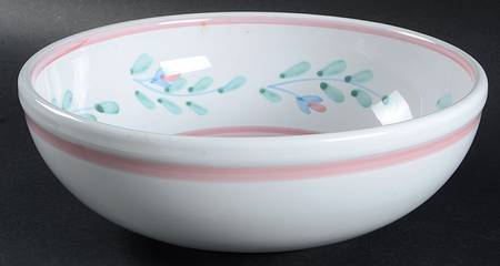Pink Garland 9" Round Vegetable Bowl