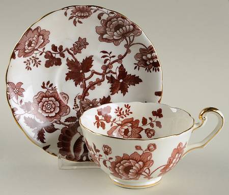 Mandarin Brown Footed Cup & Saucer Set