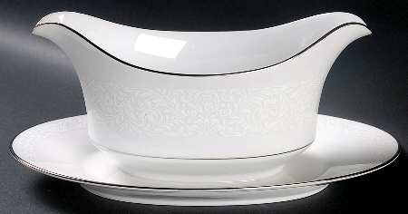 Young Lace Gravy Boat with Attached Underplate