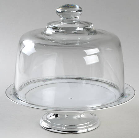 Corsage 6 1/2"-7 1/2" Footed Cheese Plate w/ Glass Dome HC