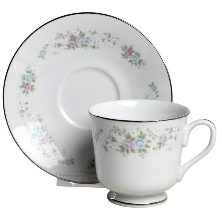 Corsage Footed Cup & Saucer Set