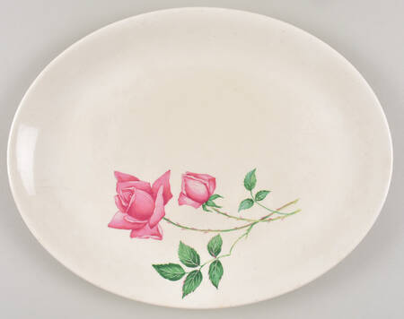 Bermuda Rose (No Trim) 13" Oval Serving Platter