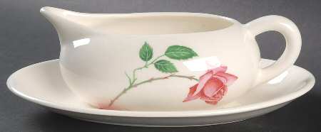 Bermuda Rose (No Trim) Gravy Boat & Underplate/Relish