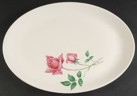 Bermuda Rose (No Trim) 15" Oval Serving Platter