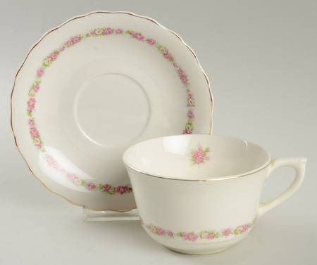 First Love (Solid Gold Trim) Flat Cup & Saucer Set