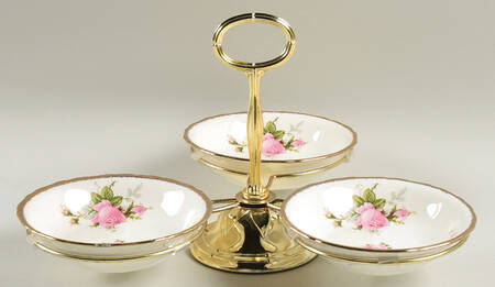 Modern Priscilla 7" x 12" 3-Part Relish & Metal Stand (FR) HC