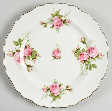 Moss Rose (Solid Gold Trim) Salad Plate