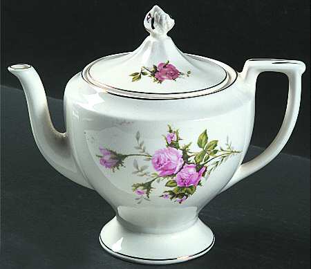Moss Rose (Solid Gold Trim) Teapot & Lid