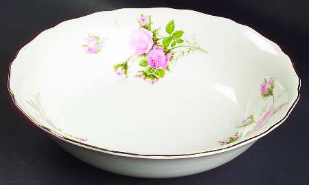 Moss Rose (Solid Gold Trim) 8" Round Vegetable Bowl