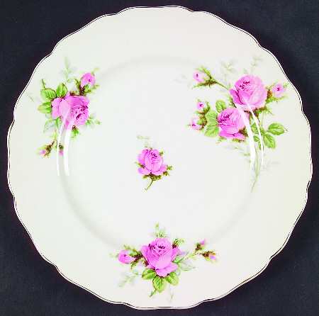 Moss Rose (Solid Gold Trim) Dessert/Pie Plate