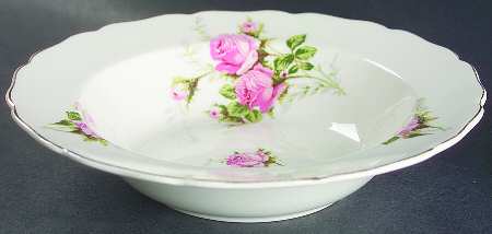 Moss Rose (Solid Gold Trim) Rim Soup Bowl