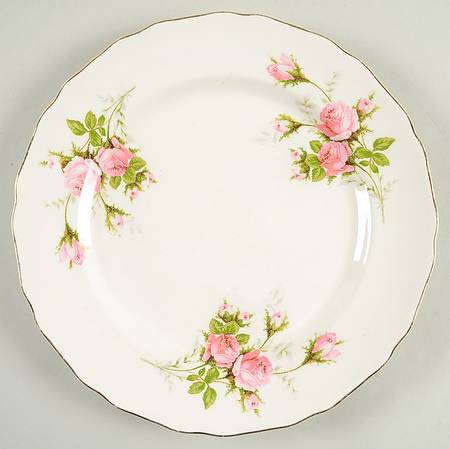 Moss Rose (Solid Gold Trim) Luncheon Plate