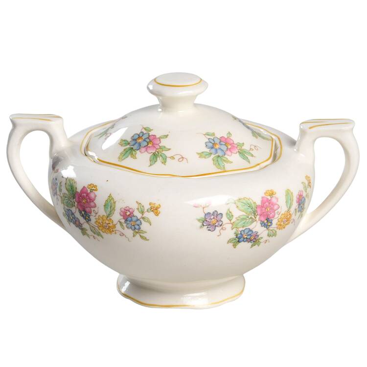 Patricia (Mustard Trim) Sugar Bowl & Lid