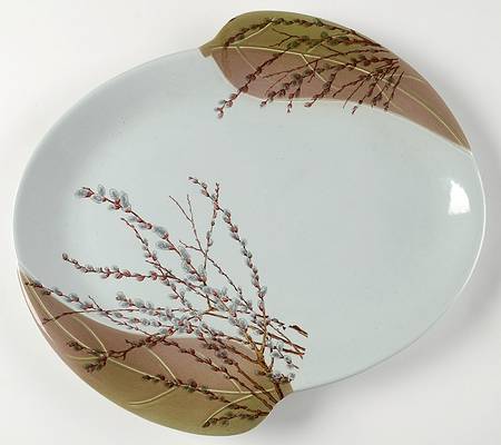 Pussy Willow 14" Oval Serving Platter