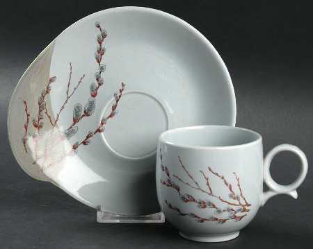 Pussy Willow Flat Cup & Saucer Set
