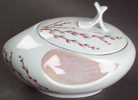 Pussy Willow Sugar Bowl & Lid