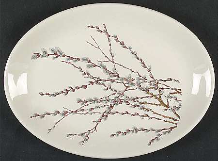 Pussy Willow 11" Oval Serving Platter