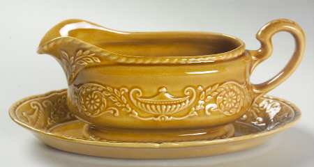 Regency Yellow Gold Gravy Boat & Underplate