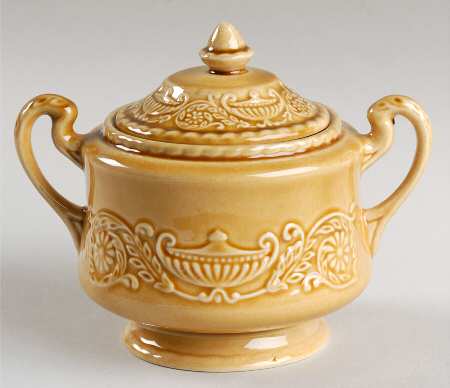 Regency Yellow Gold Sugar Bowl & Lid
