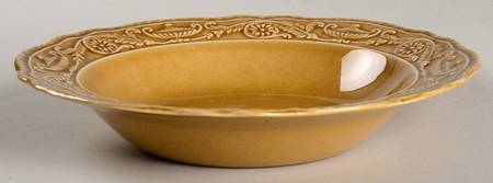 Regency Yellow Gold Rim Soup Bowl