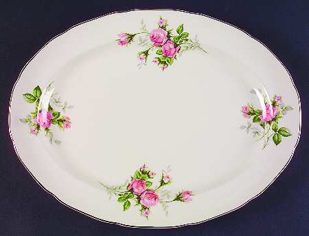 Rose Bouquet 13" Oval Serving Platter