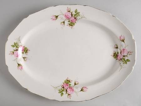 Rose Bouquet 15" Oval Serving Platter
