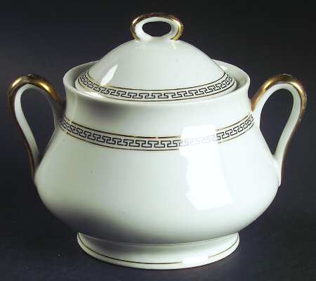 Greek Key Sugar Bowl & Lid