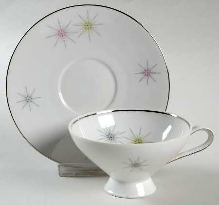Galaxy Footed Cup & Saucer Set