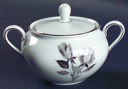 Silhouette Rose Sugar Bowl & Lid