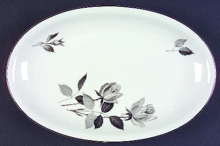 Silhouette Rose 11" Oval Serving Platter
