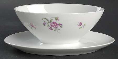 Wild Rose Gravy Boat with Attached Underplate