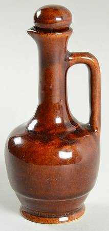Country Fare (Ribbed Back, Unglazed Ring) Oil Or Vinegar Cruet and Stopper