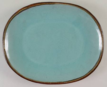 Country Fare (Ribbed Back, Unglazed Ring) 11" Oval Serving Platter